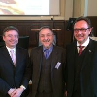 Mit Staatssekret&auml;r Dr. W. Bernhardt, &amp; R. Harnisch